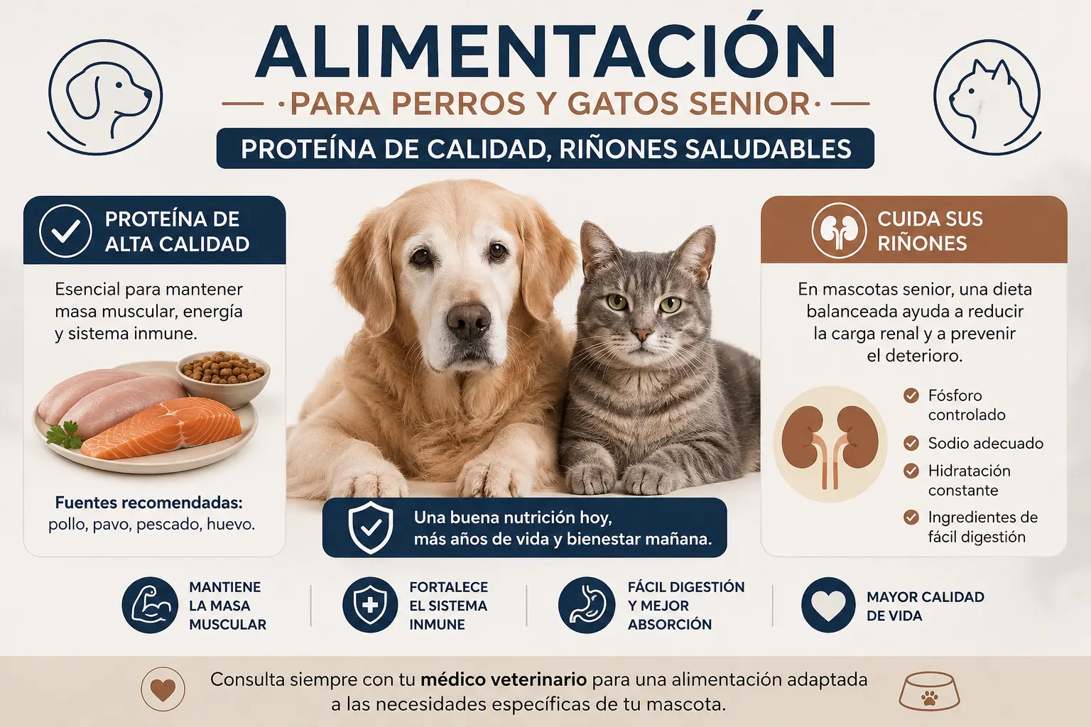 ¿La Proteína Daña los Riñones de los Perros y Gatos Senior? Lo que Dice la Ciencia en 2026