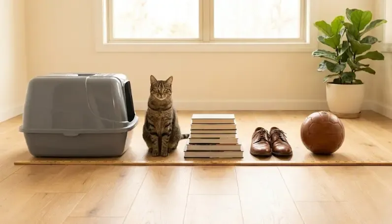 Comparativa visual de tamaño entre arenero tradicional y automático