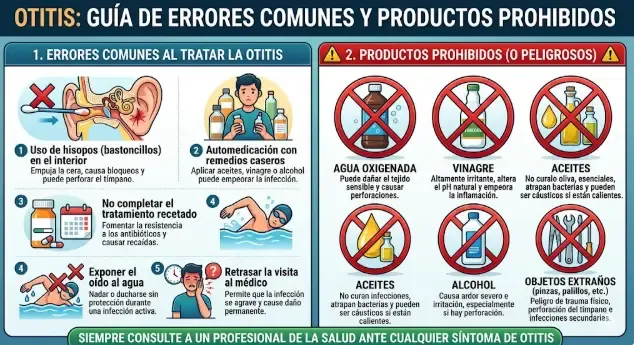 Productos prohibidos para limpiar oídos: bastoncillos y agua oxigenada
